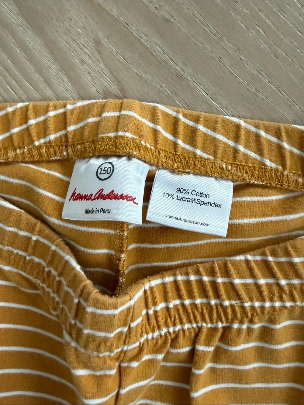 Hanna Andersson Girls Floral Dress and Mustard Stripe Leggings Set